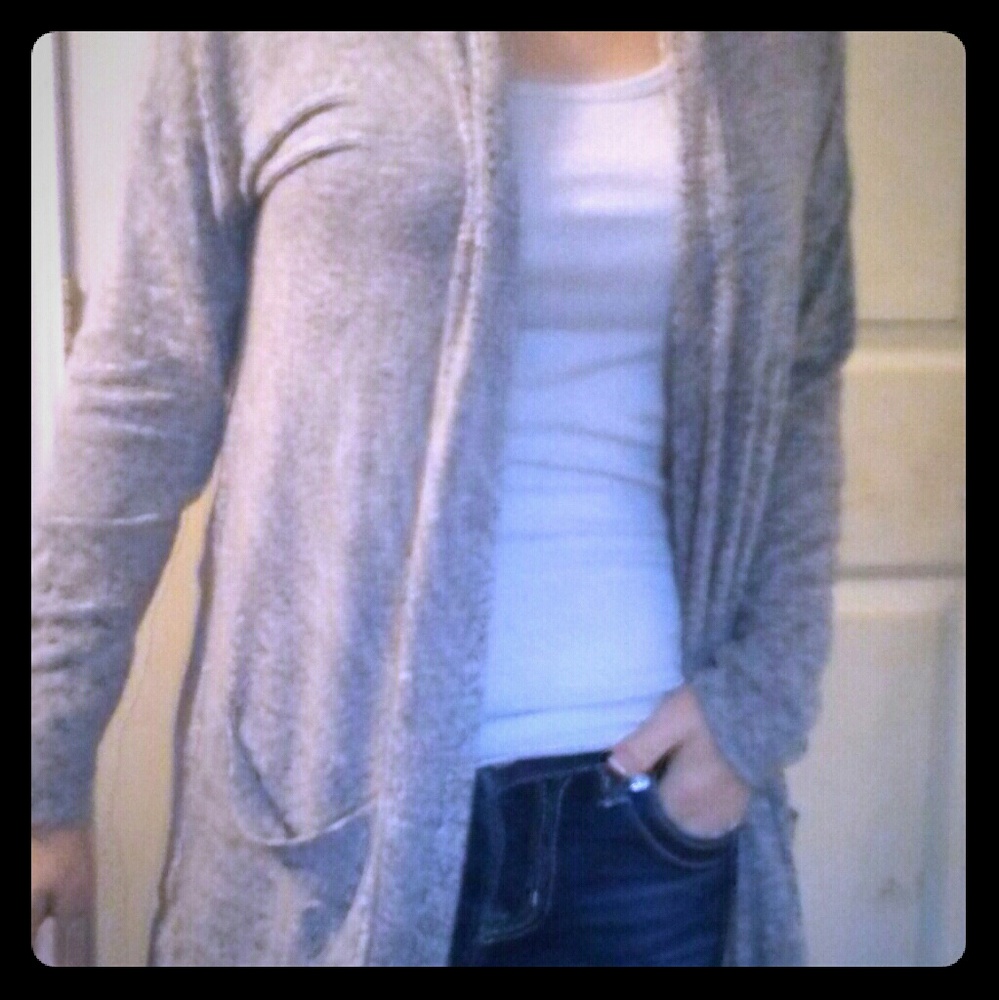Long gray cardigan